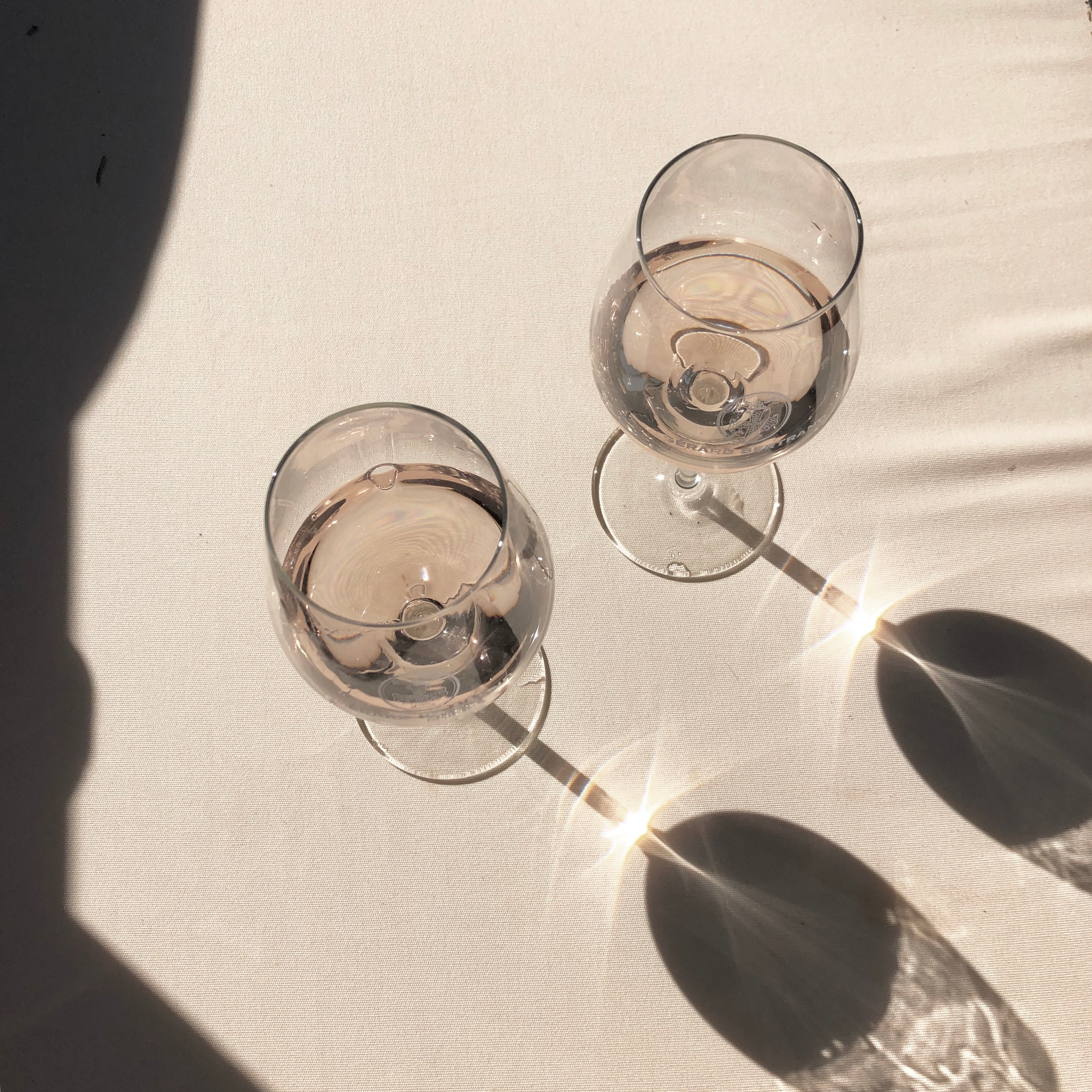 vin rosé soleil 2 verres