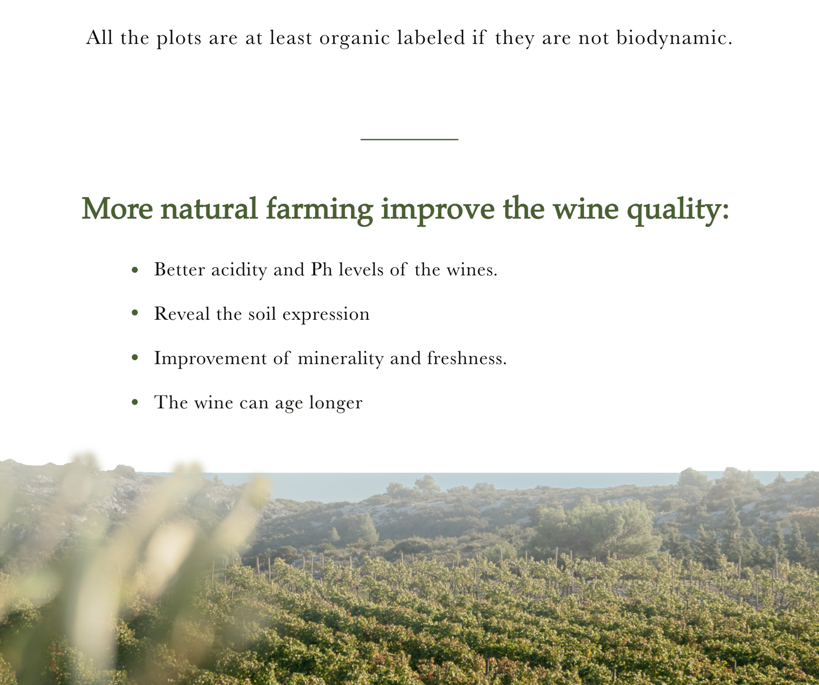 Organic Labeled 
Natural farming improve the wine quality